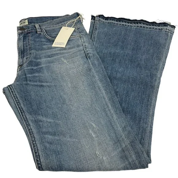 Citizens of Humanity Jeans Women's Sz 28 Blue Drew Flip Flop Flare Mid $228 Nwt - Picture 3 of 16